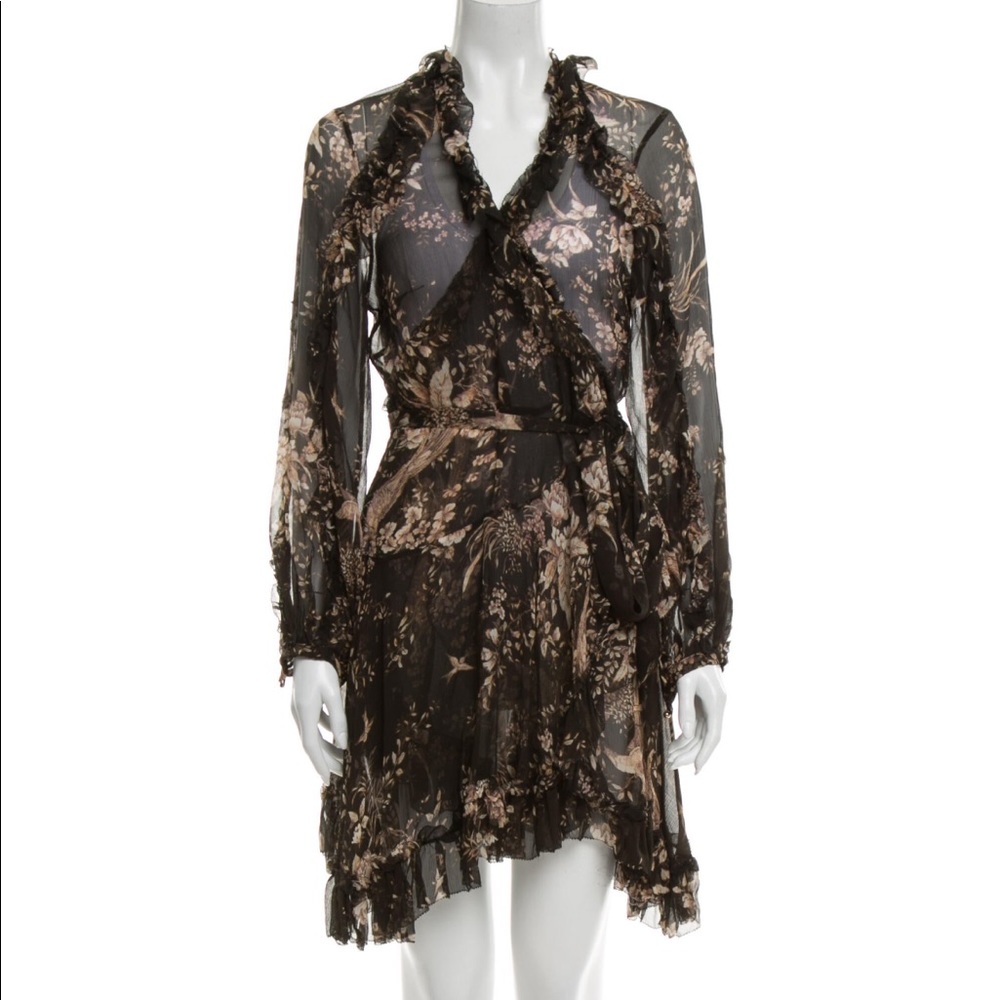 Zimmermann silk ruffle wrap dress